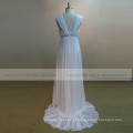 Lovely A-line Cap Sleeve Sweet Heart vestido de noiva de chiffon plissado Beading On Waist